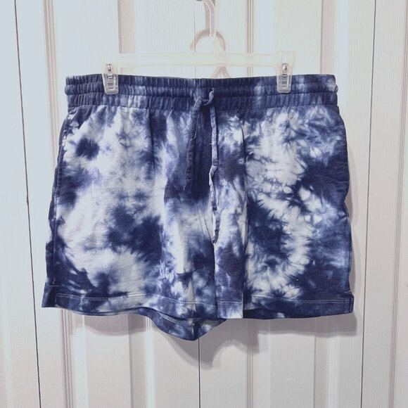 Danskin Tie Dye & White Soft Active Drawstring Shorts-Pockets-Slit Sides-Sz. LG - Picture 6 of 11
